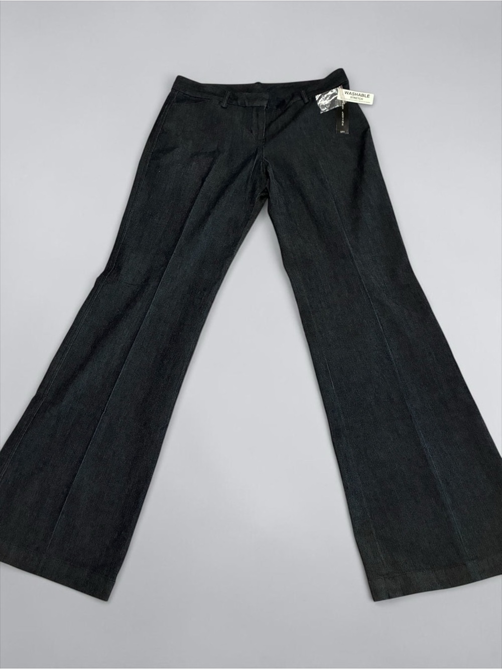 Larry Levine Dark Denim Flare Wide Leg Jeans